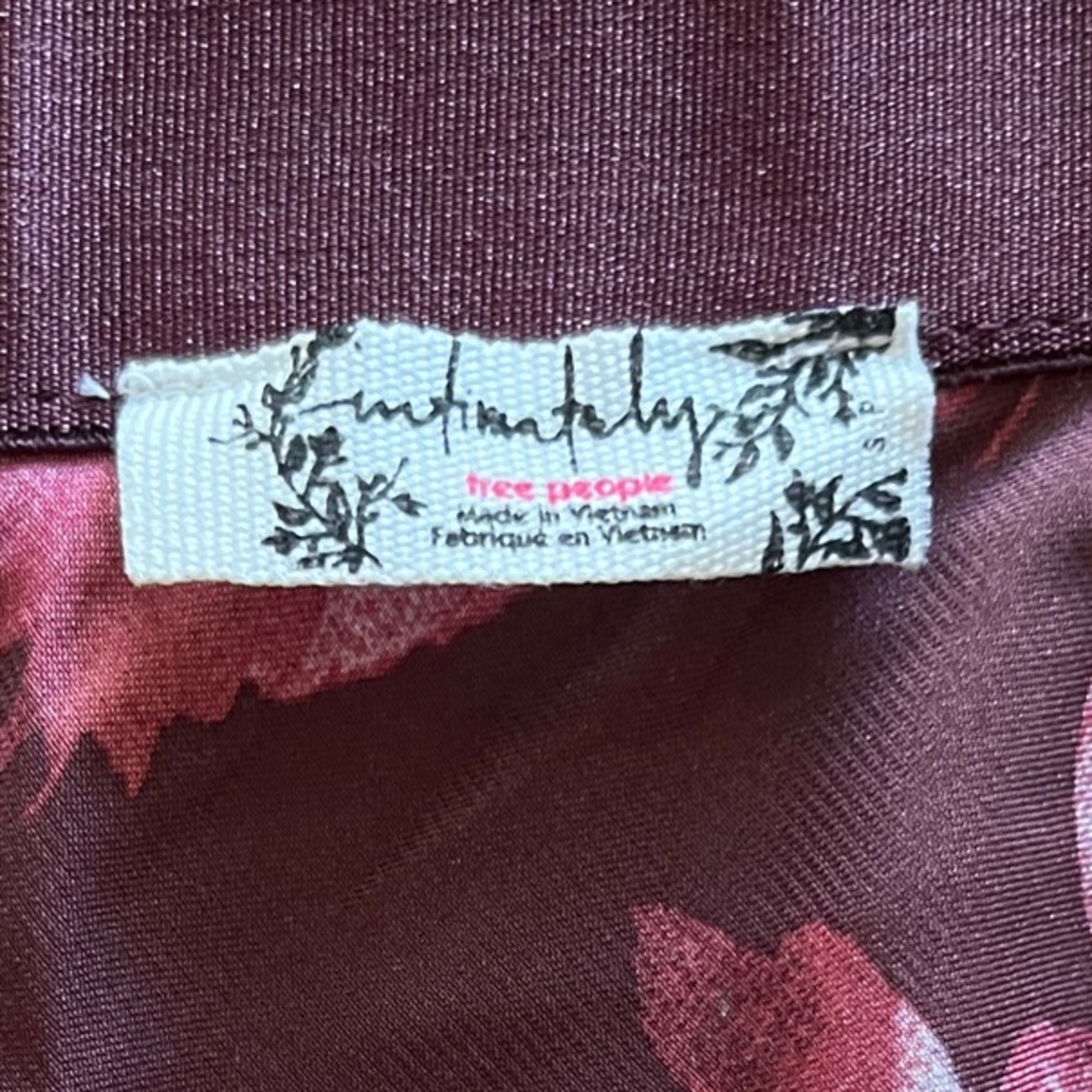 Free People Floral Satin Midi Slip Skirt - Picture 2 of 5